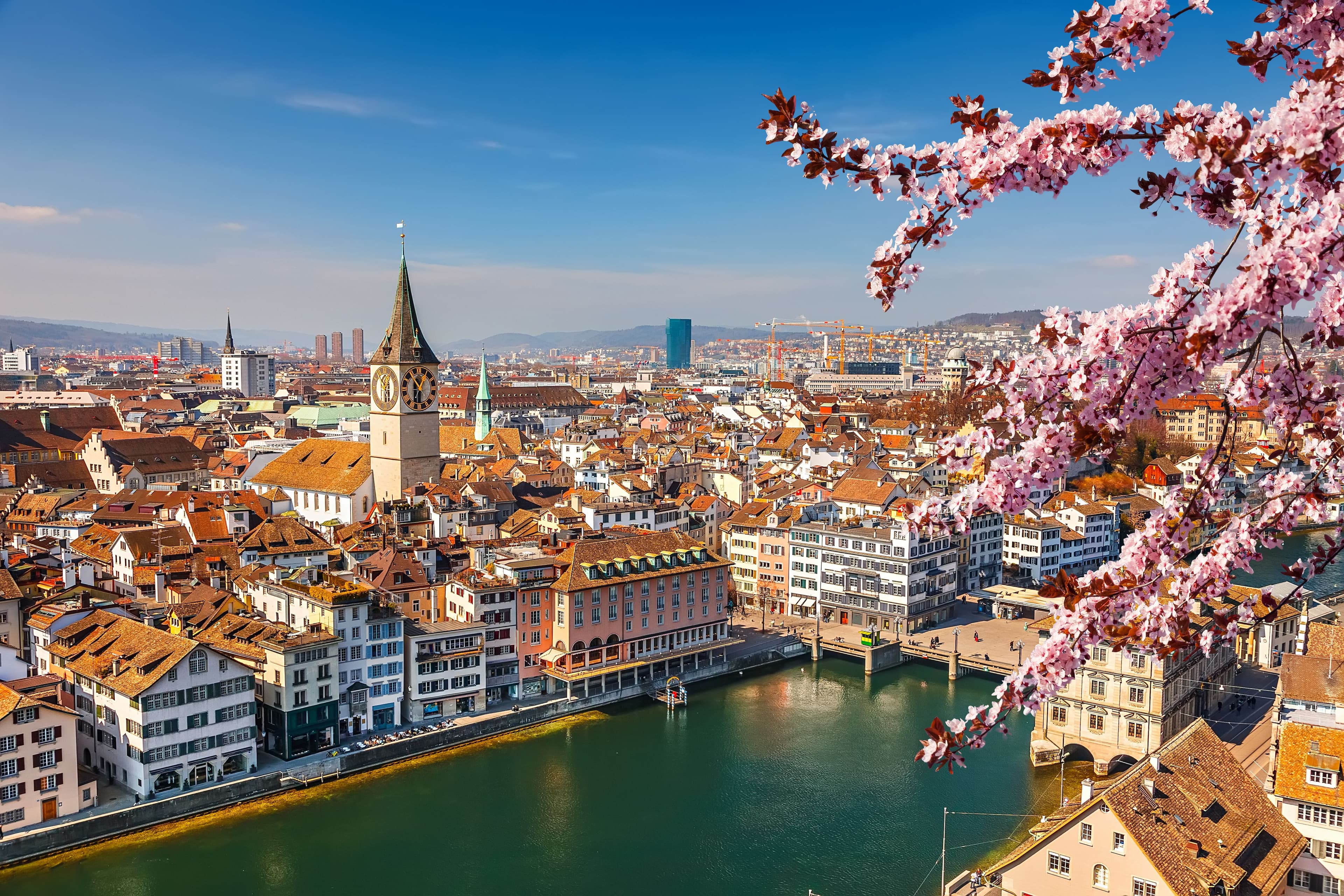 Die Stadt Zürich und die Wasserfälle